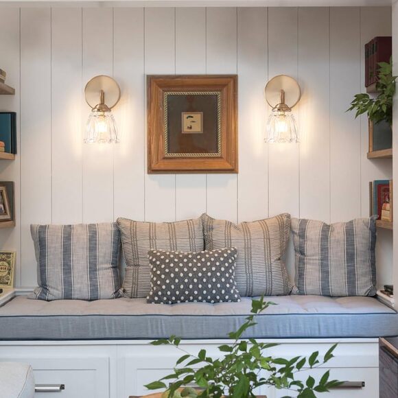 Vintage Hardwired Wall Sconce Set of 2,Small Wall Light Fixture with Clear Glass - Picture 3 of 7